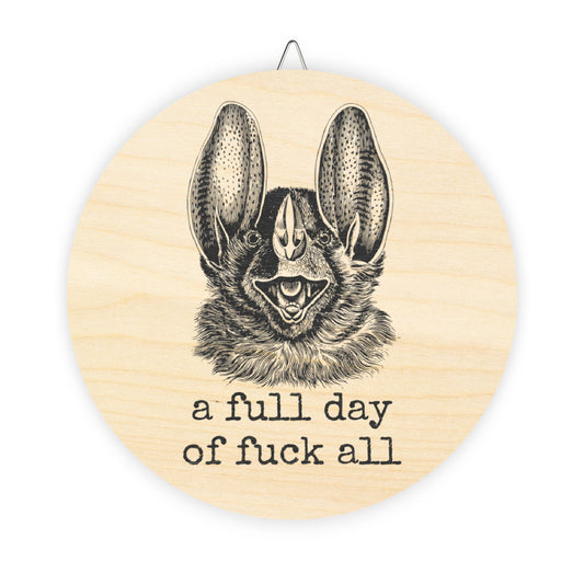 Wooden Sign - a full day of fuck all