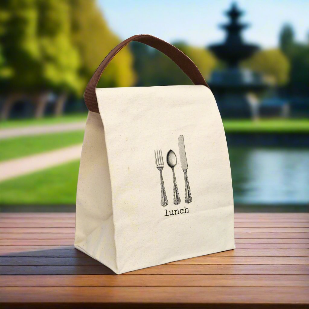 Canvas lunch bag - knife, fork and spoon lunch