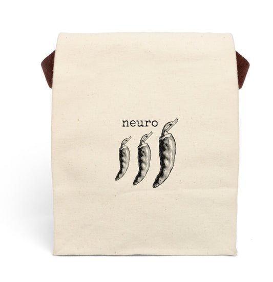 chili spicy neuro  lunch bag canvas cotton illustration carry tote cream beige Victorian illustration humor funny gift present quote word play quirky  monster snake eat food midday on-the-go office work school hungry man woman 